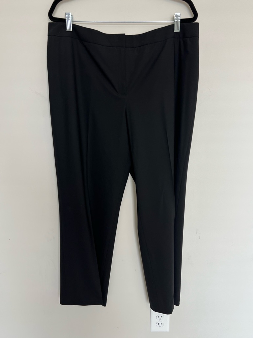 Lafayette 148 NY Women's Black Straight Leg Menswear Trouser Dress Pants Size 16